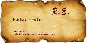Rudas Ervin névjegykártya