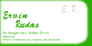 ervin rudas business card